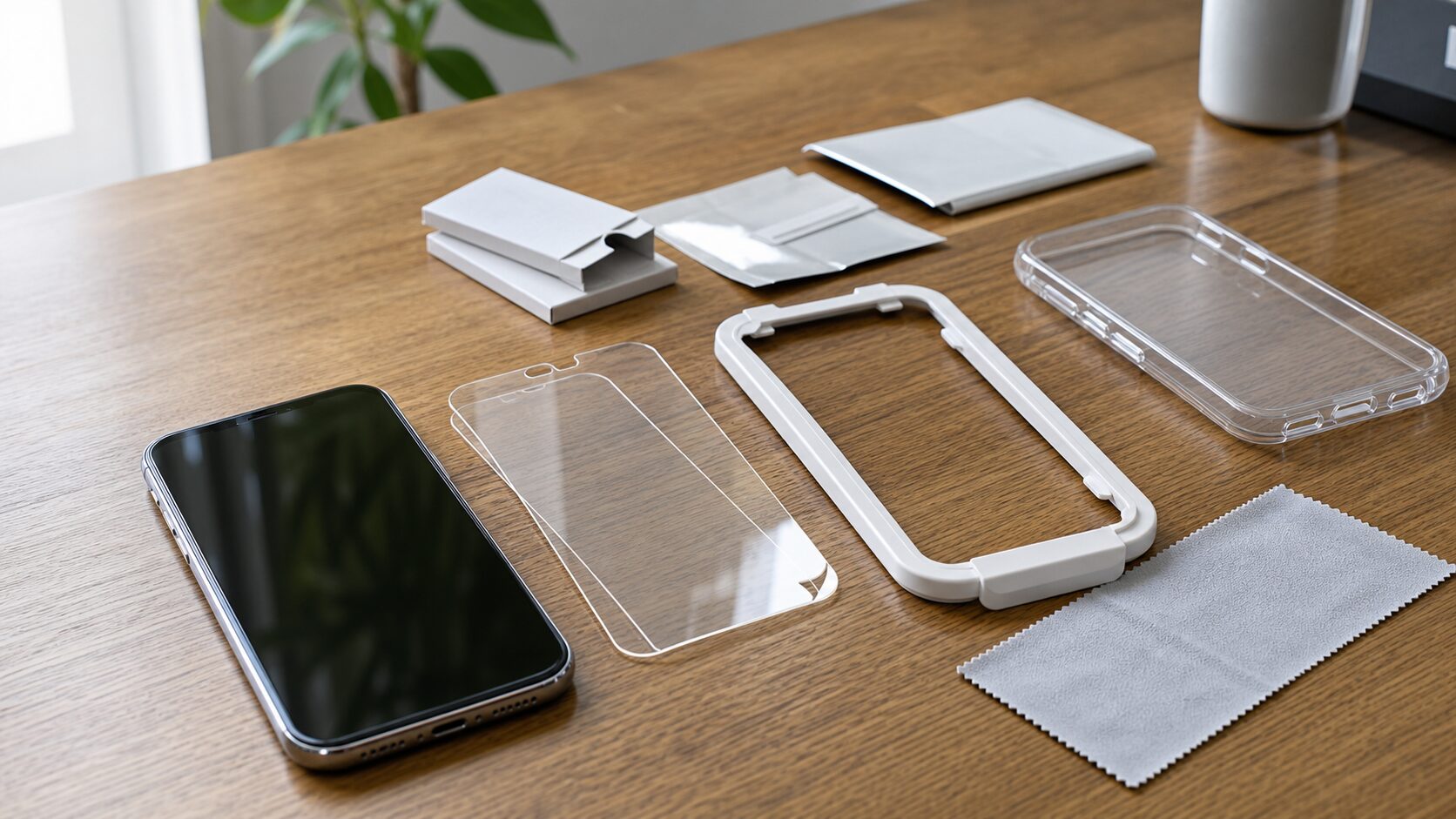 NIMASOのスマホ保護フィルムとケースを解説するためのアクセサリーイメージ